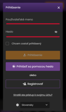 Zadaj meno a heslo