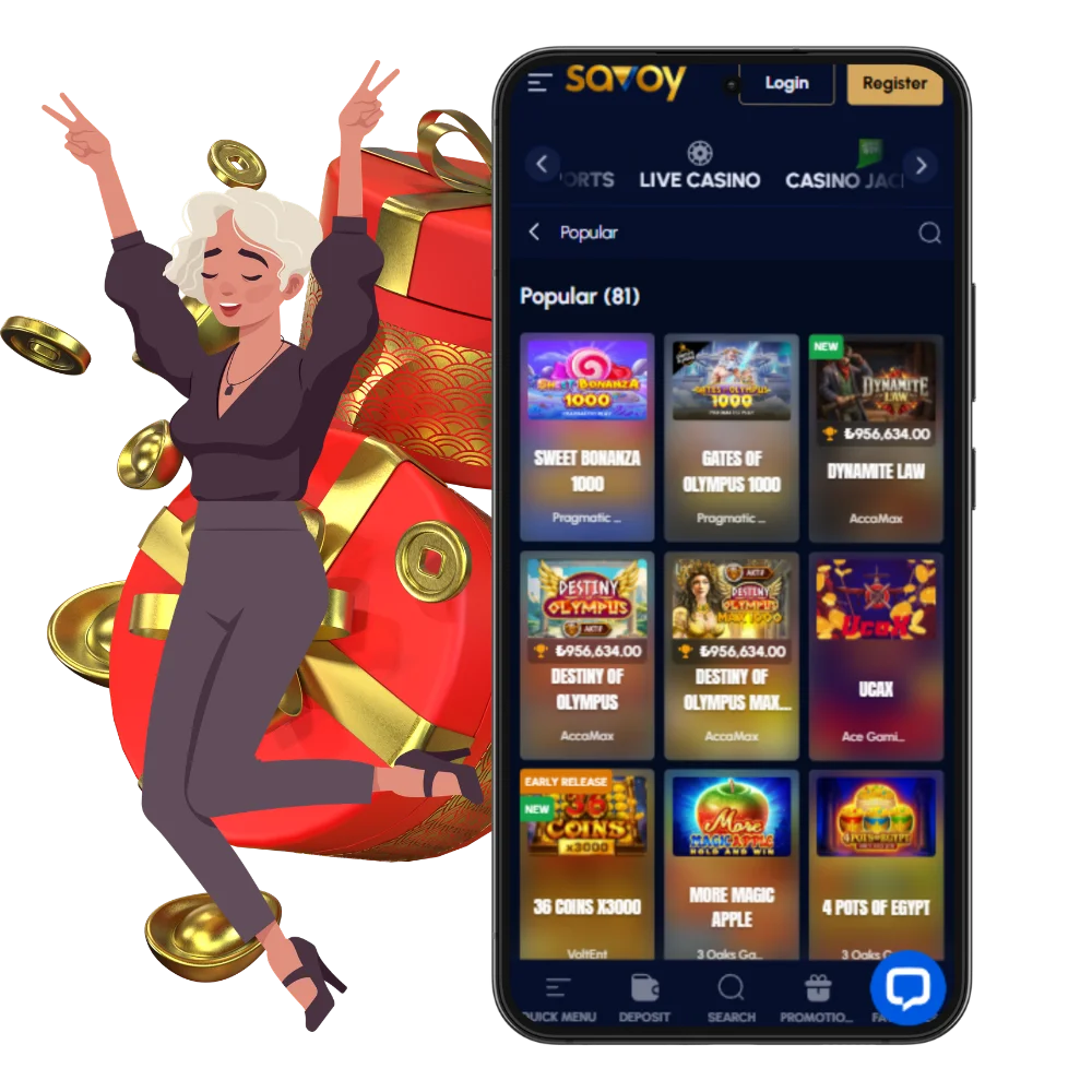savoy casino mobilné